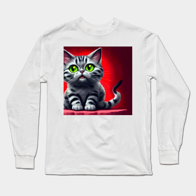 Colorful Cat Art Designs Long Sleeve T-Shirt by Flowers Art by PhotoCreationXP